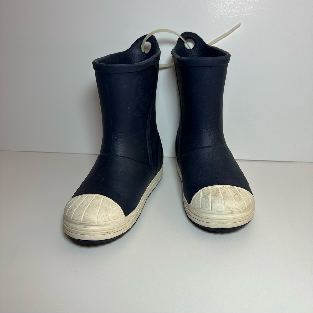 Kids navy Crocs Rubber rain Boots sz 11